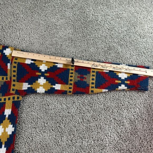 VTG 60s Jantzen Wool Mohair Sweater Mens Unisex M Multicolor Western Abstract - Picture 12 of 15